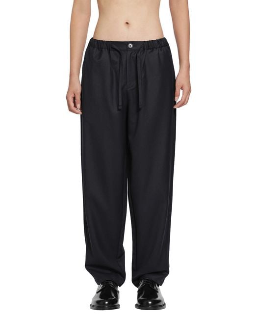 ROSE BURRITO Black Wool Pyjama Trousers for men