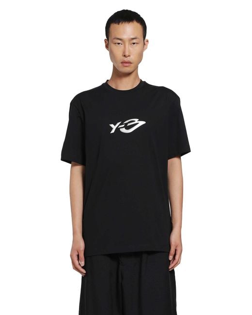 Y-3 Black Liquid Logo T-Shirt for men