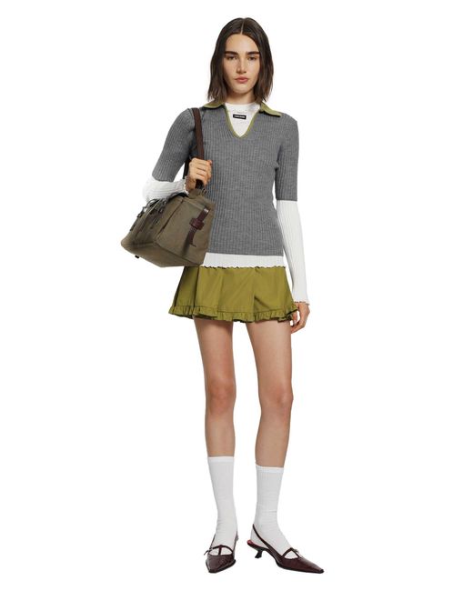 Miu Miu Green Silk Sweater