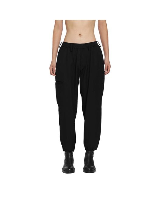 Yohji Yamamoto Black Re Rib Single Welt Pocket Pants for men
