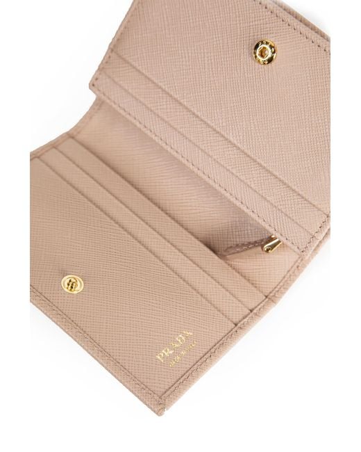 Prada Natural Small Saffiano Leather Wallet
