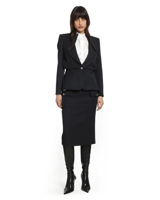 McQueen Black Folded Lapel Blazer