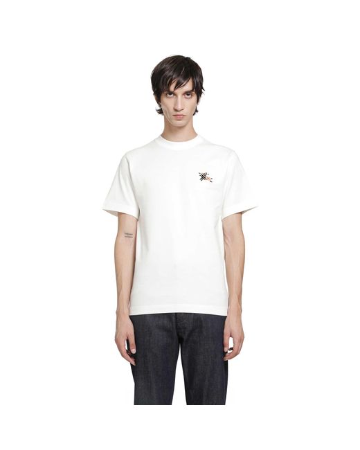 Burberry White Knight Cotton T-Shirt for men