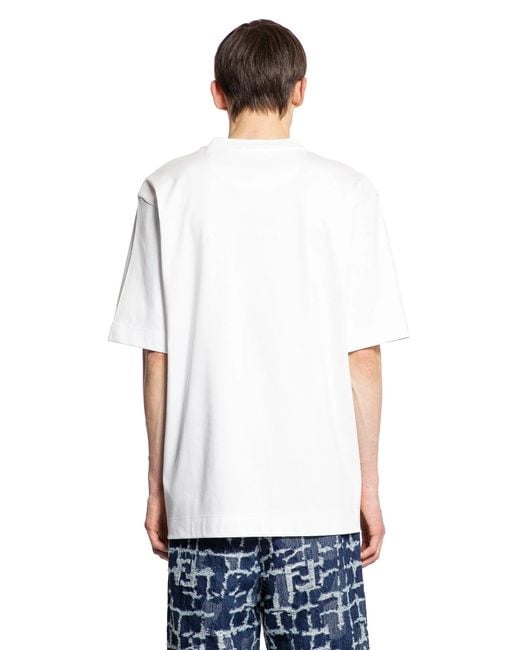 Fendi White Cotton T-Shirt for men