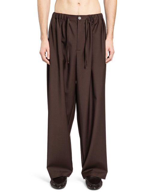 ROSE BURRITO Brown Wool Pyjama Trousers for men