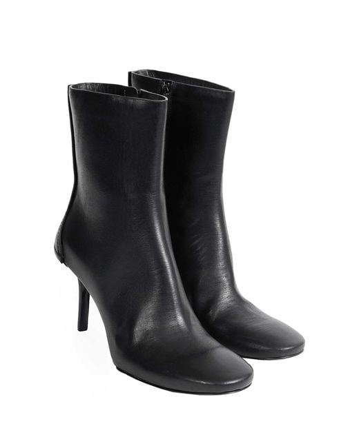 Capasa Black Nappa Leather Ankle Boots