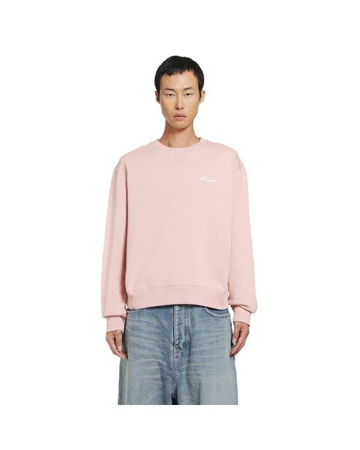 Acne Red Logo Fleece Sweatshirt for men