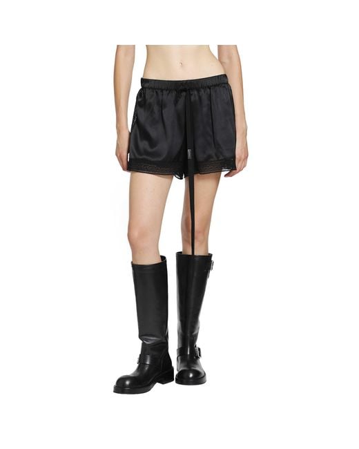 Ann Demeulemeester Black Anda Satin Lace Shorts