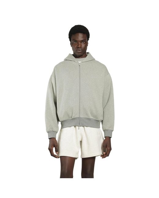Fear Of God Gray Signature Classic Full Zip Hoodie for men