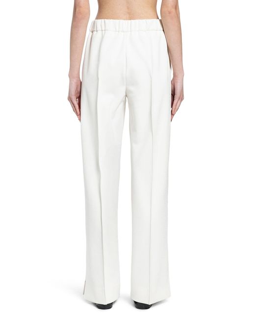 Jil Sander White Technical Cotton Trousers