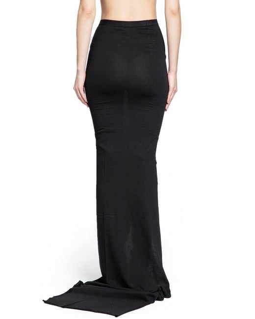 Rick Owens Black Concordians Edfu Long Skirt