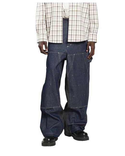 BRYAN JIMENE`Z Blue Workwear Jeans for men