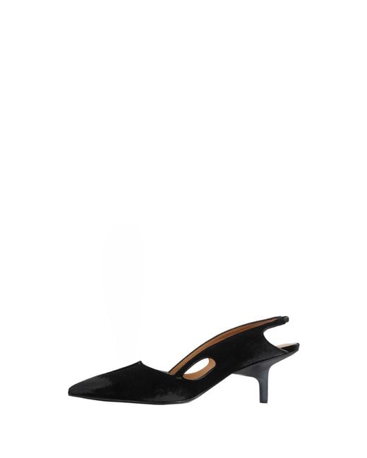 Capasa Black Velour Slingback Pumps