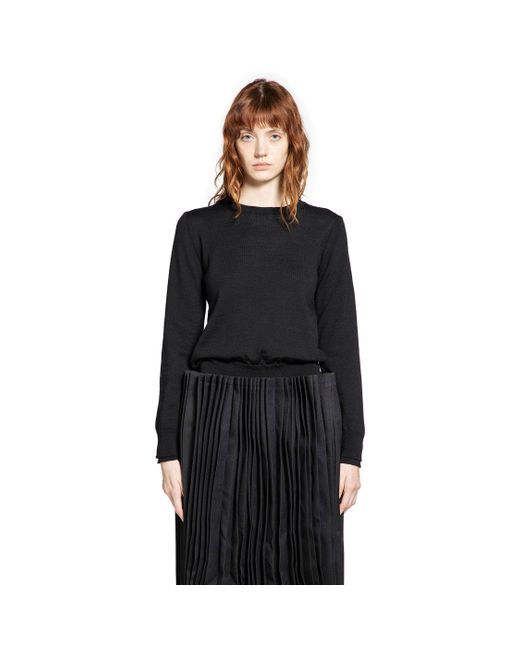 Cdg/cdg Black Cropped Wool Sweater