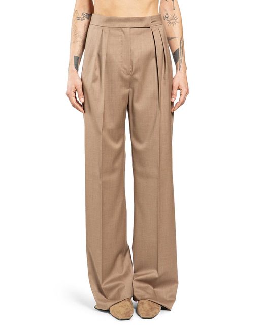 Max Mara Natural Wool Twill Trousers
