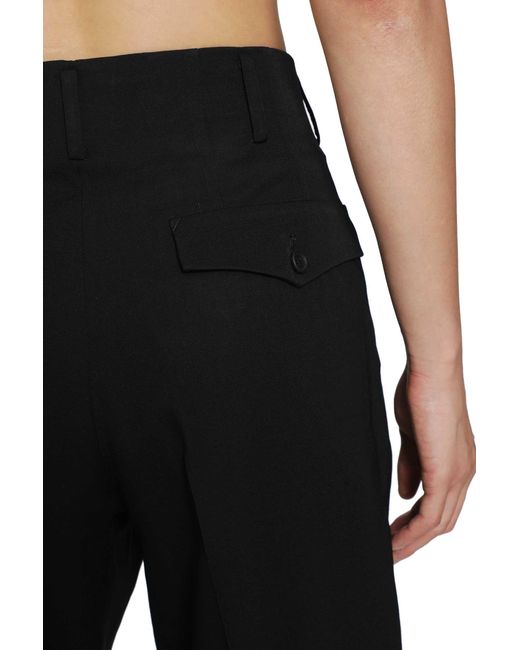 Yohji Yamamoto Black Suit Gabardine-Tuck Pants for men