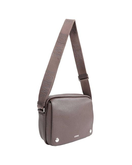 Loewe Brown Medium Pebble Messenger Bag for men