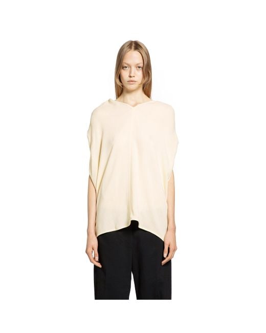 Totême  Natural Cocoon Viscose Wool Cape Blouse