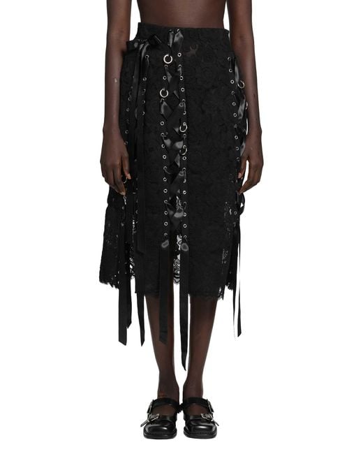 Simone Rocha Black Unraveling Ribbon Ring Skirt