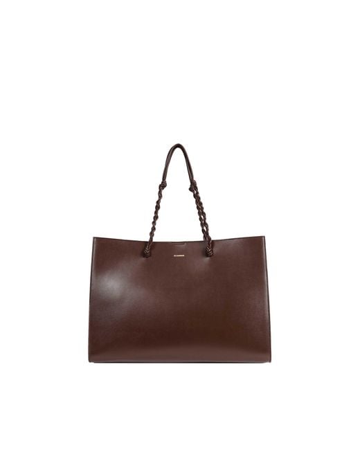 Jil Sander Brown Tangle Tote Bag