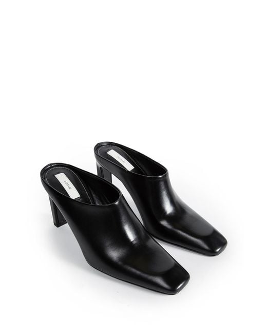 Totême  Black Bar Box-Leather Mules
