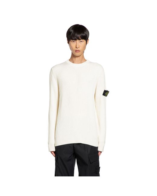 Stone Island White 5100053 Sweater for men