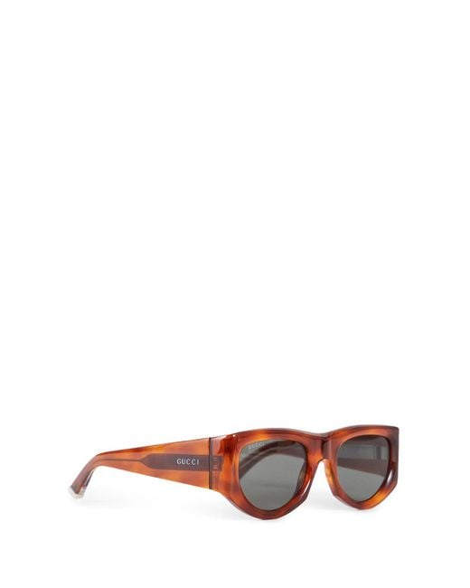 Gucci Brown Rectangular Frame Sunglasses