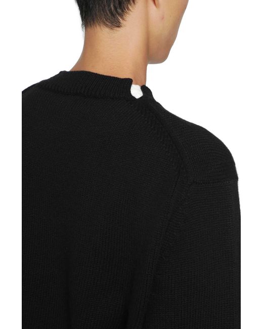 SALON C. LUNDMAN Black Chunky O-Neck Sweater for men