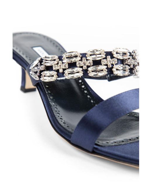 Manolo Blahnik White Sakotam Sandals 050