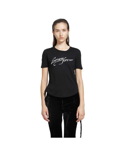Ann Demeulemeester Black Floor 'Lovers Forever' Micro T-Shirt