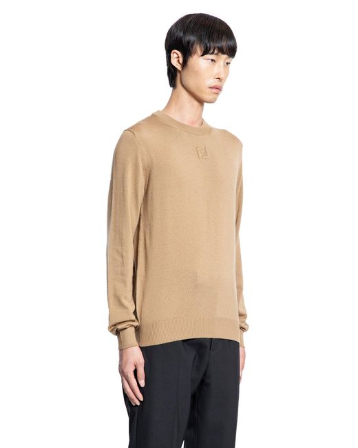 Fendi Black Sweater In Wool for men