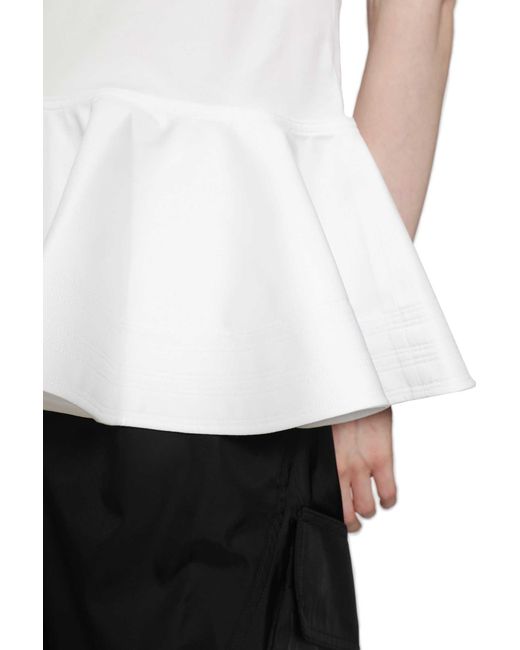 Alaïa White Cotton Jersey Crinoline T-Shirt