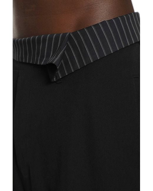 Yohji Yamamoto Black Wool Gabardine Thai Shorts for men