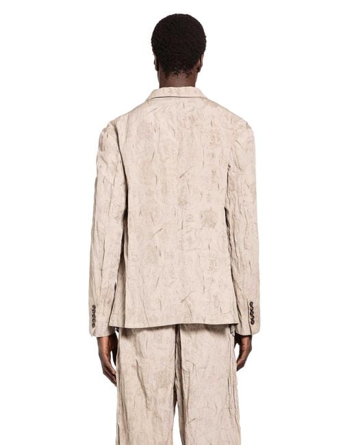Ziggy Chen Natural Digital Print Double-Breasted Blazer for men