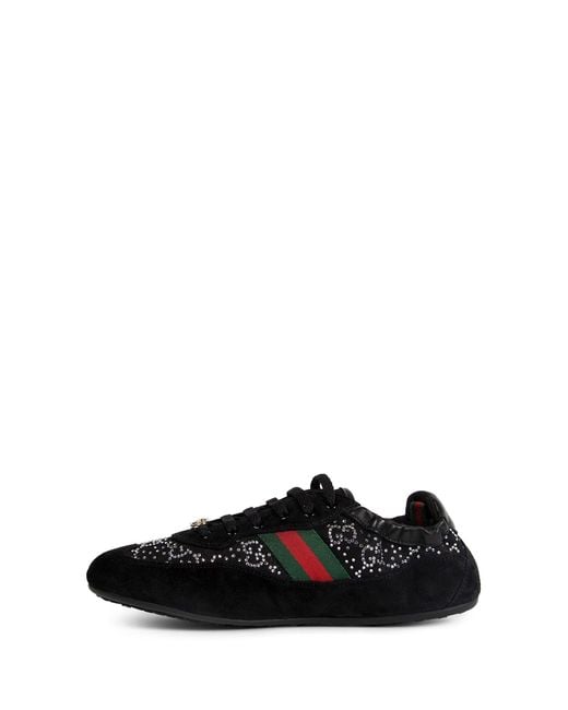 Gucci Black Shift Gg Crystal Trainers Sneakers