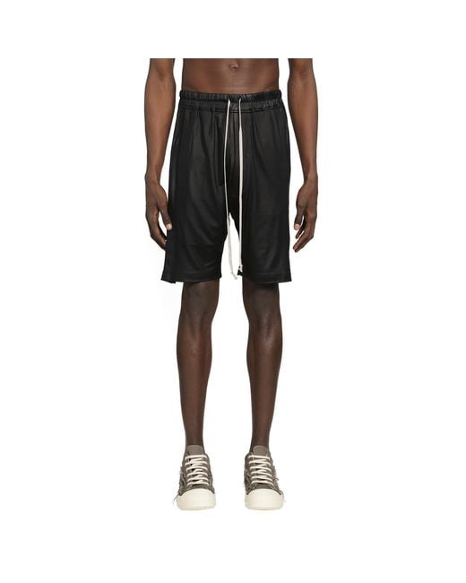 Rick Owens Black Wide Pusher Shorts for men