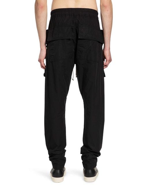 Rick Owens Black Temple Creatch Cargo Drawstring for men