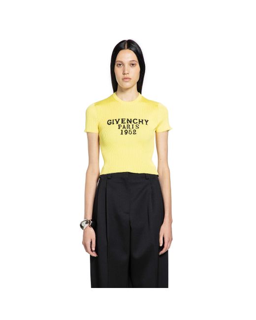 Givenchy Metallic 1952 Paris Short Sleeve Crop Top