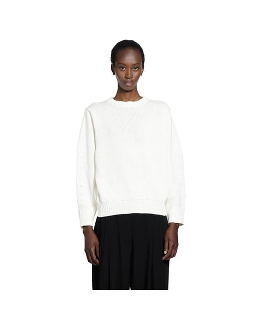 Totême White Oversized Crew Knit