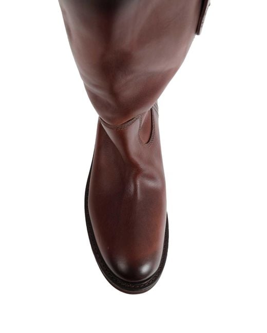 Miu Miu Brown Foule Leather Boots