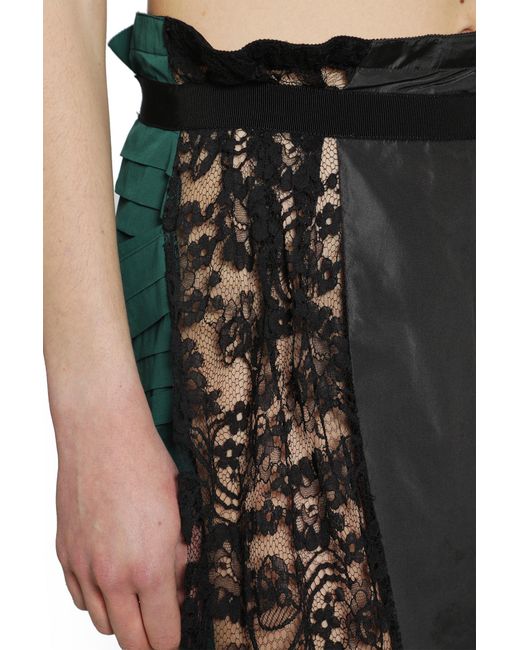 Prada Black Technical Taffeta Patchwork Skirt