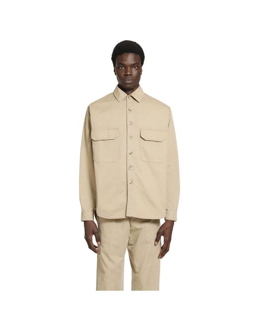 White Sand Natural Cotton Canvas Overshirt for men