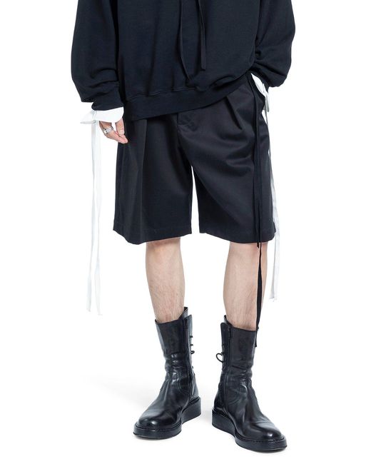 Ann Demeulemeester Blue Noral Pleated Shorts for men