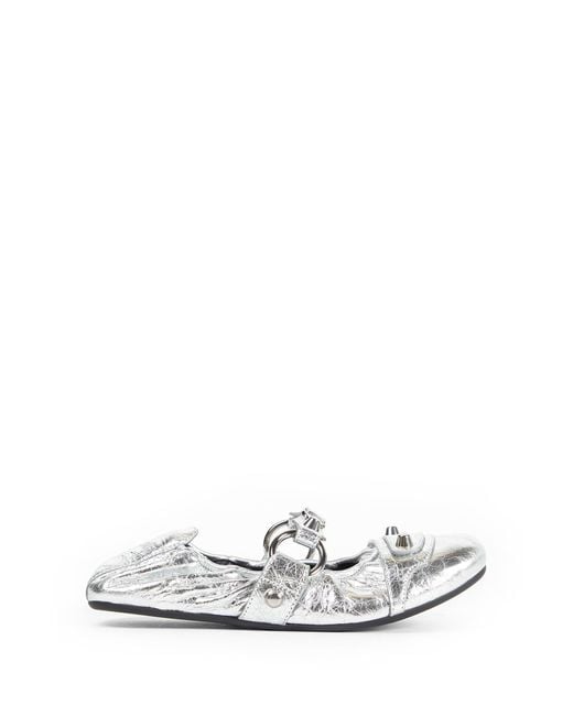 Balenciaga White Flats