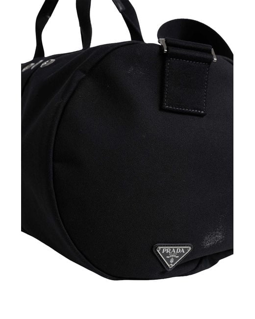 Prada Black Canvas Duffle Bag for men