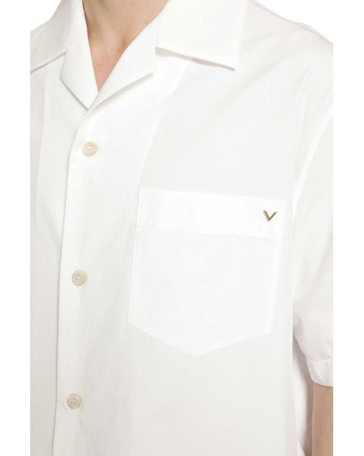 Valentino White Vlogo Cotton Shirt for men