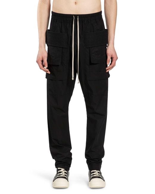 Rick Owens Black Temple Creatch Cargo Drawstring for men