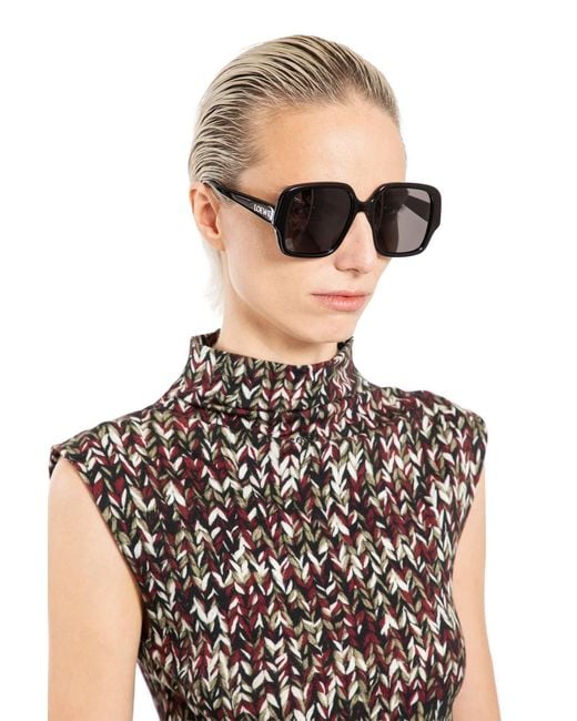 Loewe Black Thin Square Sunglasses for men
