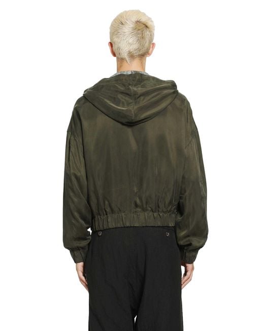 Ziggy Chen Green Croppped Full Zip Hoodie for men
