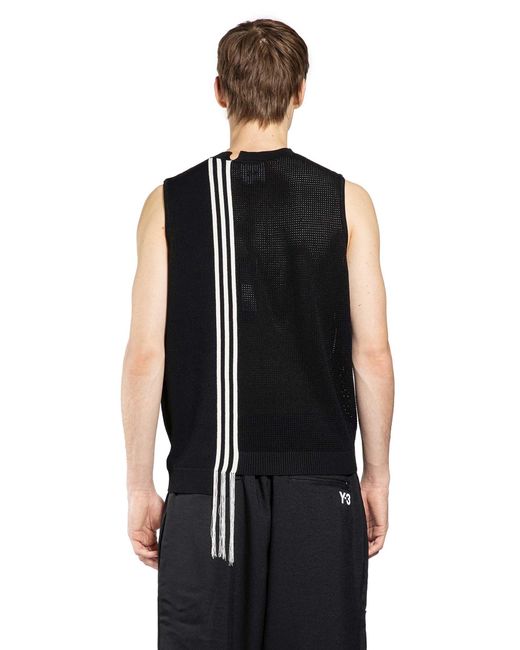 Y-3 Black Gfx Knit Vest for men